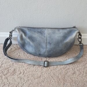 Stylish Blue Leather Shoulder Bag